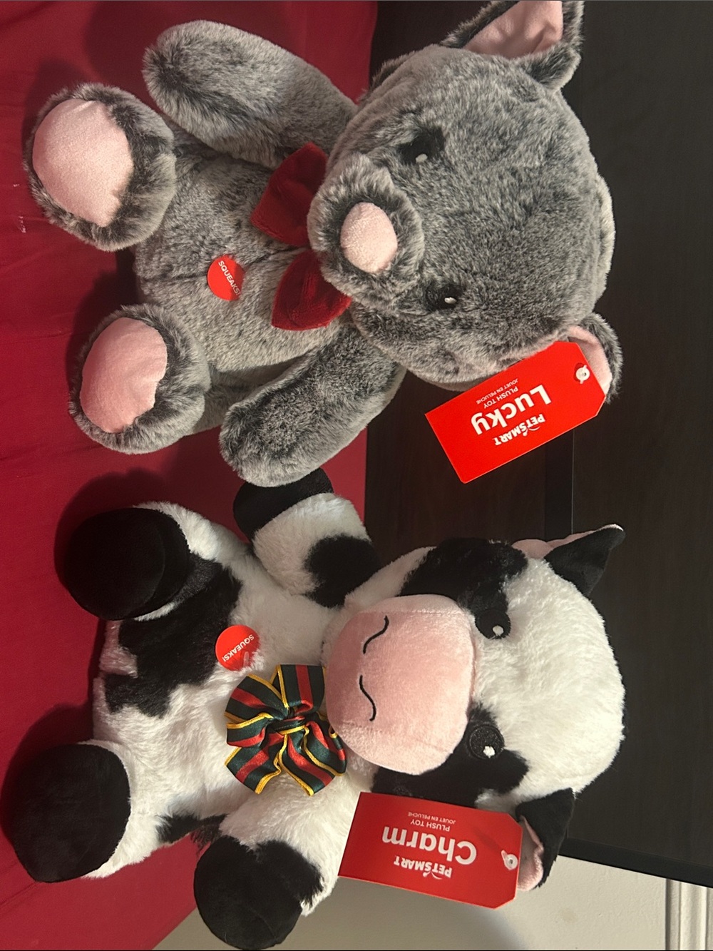 2 for 18 $PetSmart Plush Cow and Elephant Dog